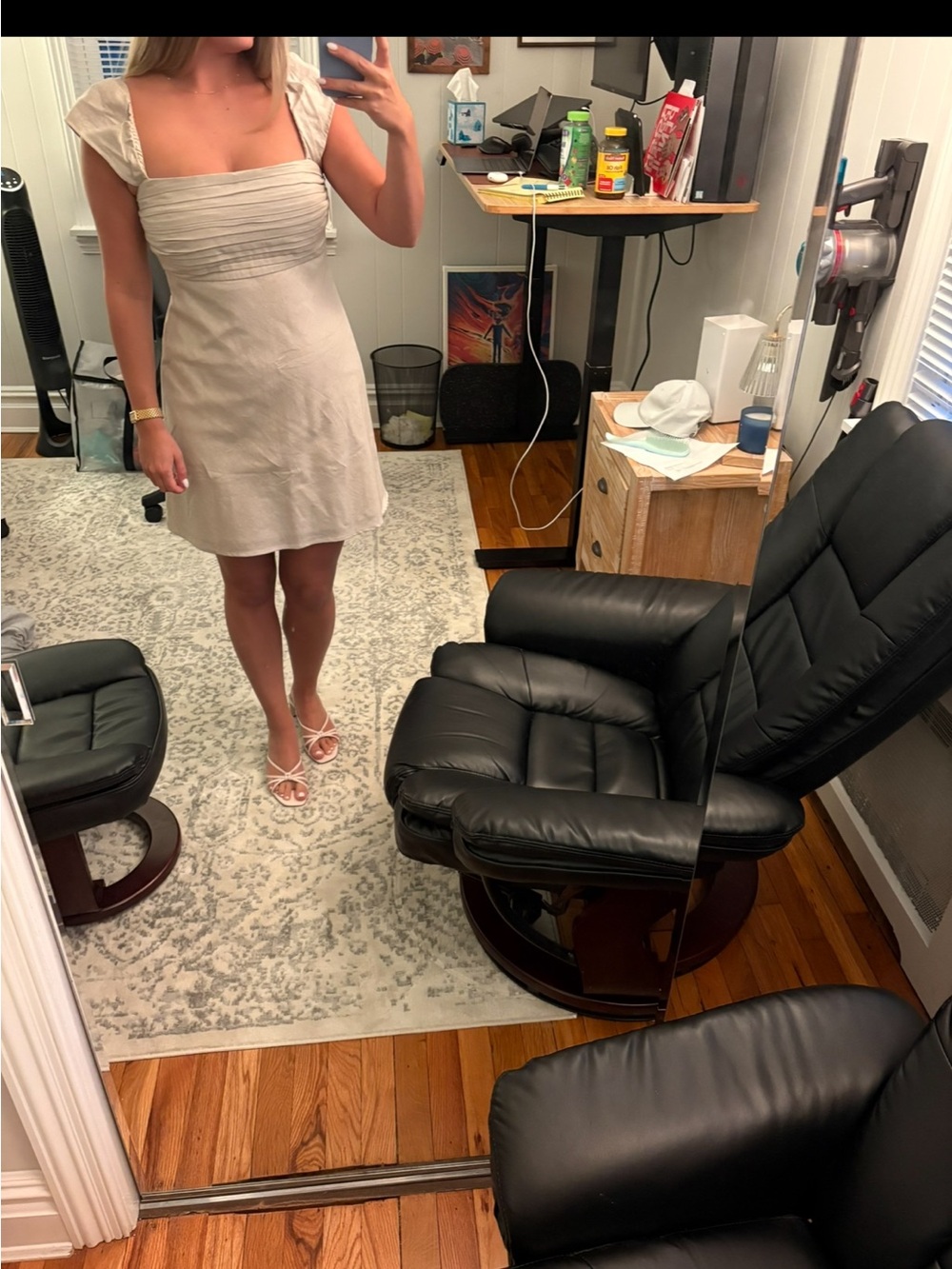 Abercrombie & Fitch Taupe Ruffled Strap Mini Dress - Picture 5 of 5